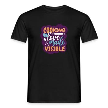 Kochen ist sichtbare Liebe Geschenk Köchin - Männer T-Shirt - Schwarz - Vorne - AI Model Male 178 light (178cm)
