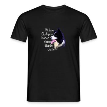 Les vrais veinards ont un border collie - T-shirt homme - noir - Devant - AI Model Male 178 light (178cm)
