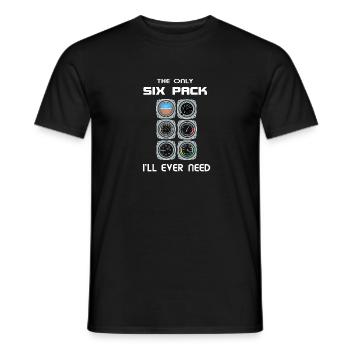 Six Pack Pilot Geschenkartikel Flying Airplane - Männer T-Shirt - Schwarz - Vorne - AI Model Male 178 light (178cm)
