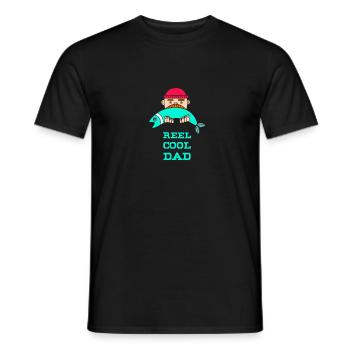 Reel Cool Dad Fishing Father Fisher Family Papa Gi - Men's T-Shirt - black - Front - AI Model Male 178 light (178cm)