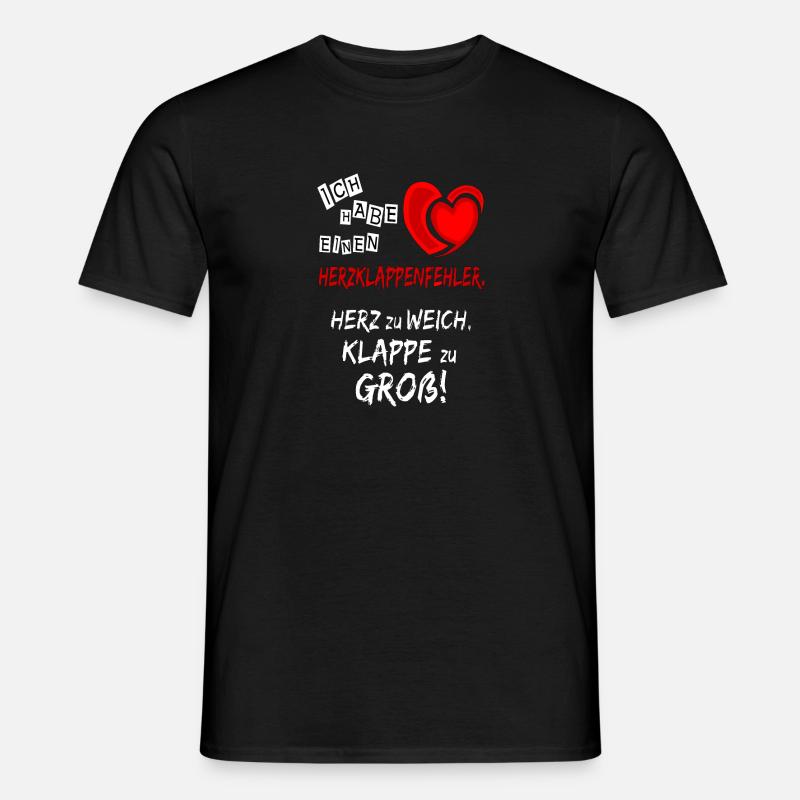 Herzklappenfehler lustige Sprüche Geschenkidee - Männer T-Shirt - Schwarz