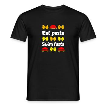 Eat Pasta Swim Fasta Swimming Lover Swimmer Gift - Men's T-Shirt - black - Front - AI Model Male 178 light (178cm)