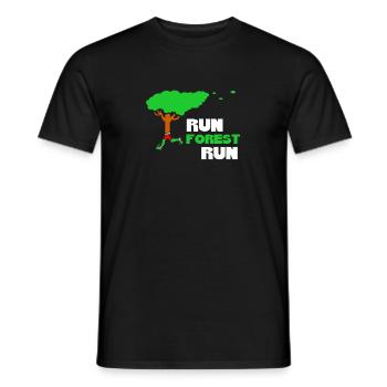 Run Forest Run Running Tree Runner Fun Run Gift - Men's T-Shirt - black - Front - AI Model Male 178 light (178cm)