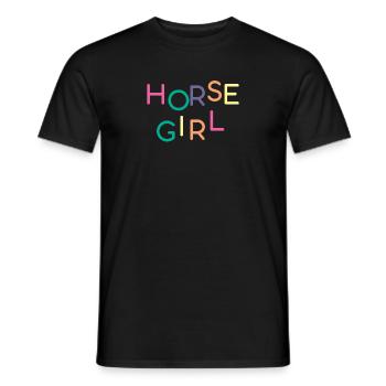 Chevaux cheval fille cheval fille cadeau - T-shirt homme - noir - Devant - AI Model Male 178 light (178cm)