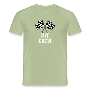 Chemise fanatique de pit crew racing - T-shirt homme - vert sauge - Devant - AI Model Male 178 light (178cm)