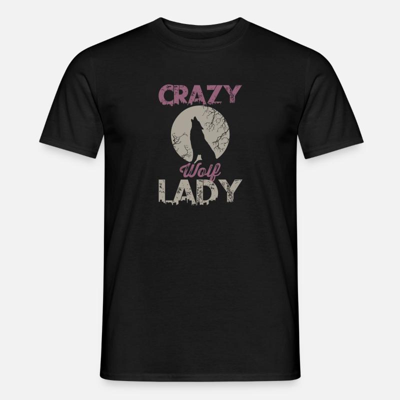 Wolfslady - Männer T-Shirt - Schwarz
