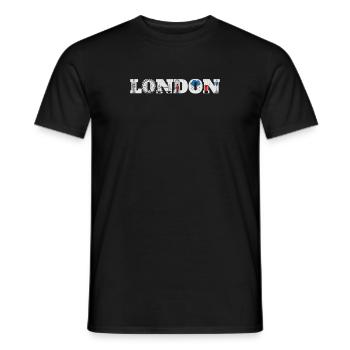 Souvenir du logo de la skyline de Londres - T-shirt homme - noir - Devant - AI Model Male 178 light (178cm)