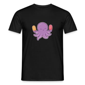 Oktopus Tintenfisch Krake Eis Essen Eiscreme Liebe - Männer T-Shirt - Schwarz - Vorne - AI Model Male 178 light (178cm)