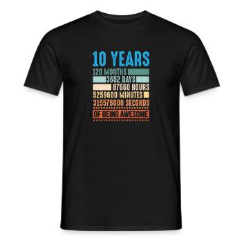 10 years 120 months 10 year old shirt - Men's T-Shirt - black - Front - AI Model Male 178 light (178cm)