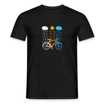 Vélo roue vélo vélo de route vélo de montagne météo - T-shirt homme - noir - Devant - AI Model Male 178 light (178cm)