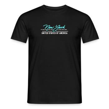 New York, New York - T-shirt homme - noir - Devant - AI Model Male 178 light (178cm)