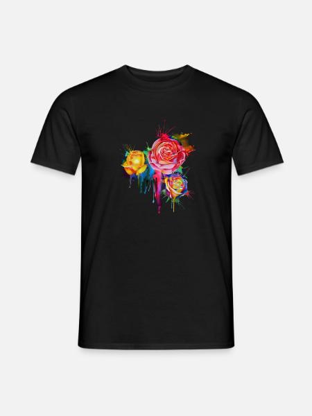 Flower Power good mood shirt - Men's T-Shirt - black