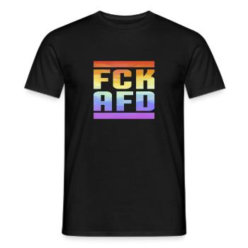FCK AFD Regenbogenfarben Die Welt ist bunt - Männer T-Shirt - Schwarz - Vorne - AI Model Male 178 light (178cm)