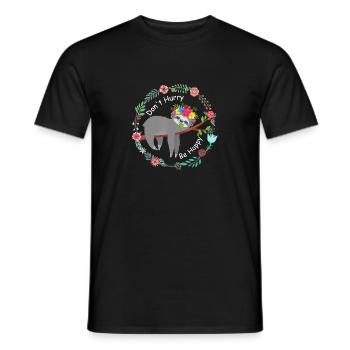 Dont Hurry Be Happy Lazy Sloth Sloth Lazy Cute Slo - Men's T-Shirt - black - Front - AI Model Male 178 light (178cm)