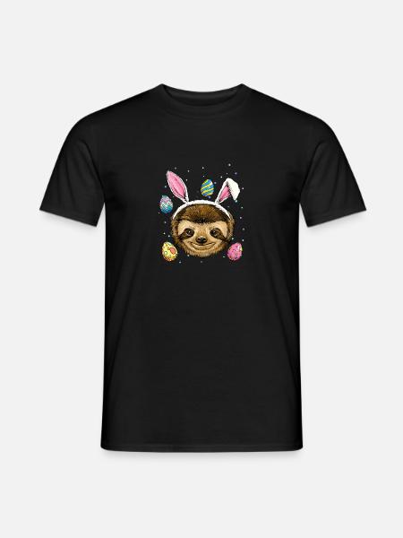 Paresseux de lapin de Pâques Paresseux de Pâques Paresseux Sl Sl Cute - T-shirt homme - noir