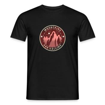 Berge nennen Wandern Berg Retro Lustige Wanderer A - Männer T-Shirt - Schwarz - Vorne - AI Model Male 178 light (178cm)