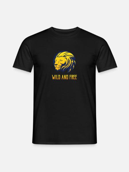 Lion - Wild & Free - Men's T-Shirt - black
