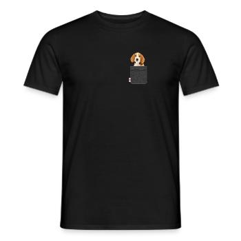 Beagle in pocket funny dog lover - Men's T-Shirt - black - Front - AI Model Male 178 light (178cm)
