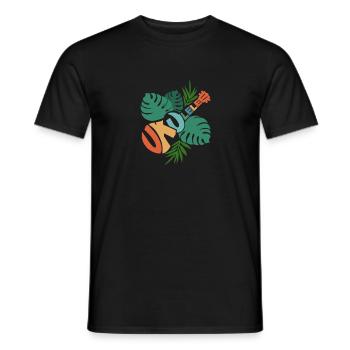 Ukulélé Hawaii Tropical Music Gift Design Ukulélé - T-shirt homme - noir - Devant - AI Model Male 178 light (178cm)
