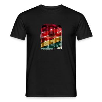 Soccer retro - Men's T-Shirt - black - Front - AI Model Male 178 light (178cm)