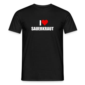 Ich Liebe Sauerkraut - J’aime la choucroute - T-shirt homme - noir - Devant - AI Model Male 178 light (178cm)