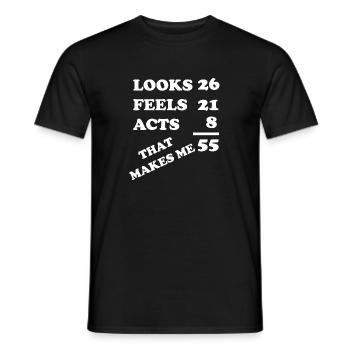 55e anniversaire - QUI ME FAIT 55 - T-shirt homme - noir - Devant - AI Model Male 178 light (178cm)