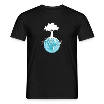World Tree Roots Environmentalist and nature lover - Men's T-Shirt - black - Front - AI Model Male 178 light (178cm)