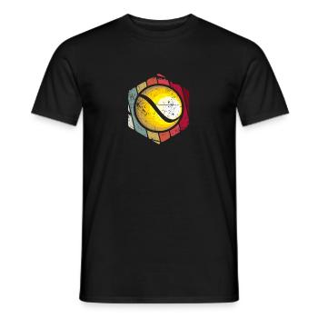 Balle de tennis sport rétro vintage - T-shirt homme - noir - Devant - AI Model Male 178 light (178cm)