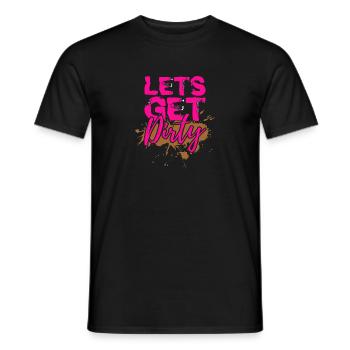 Mud Run Shirts for Women Pink | Girls Pink Mud Run - Men's T-Shirt - black - Front - AI Model Male 178 light (178cm)