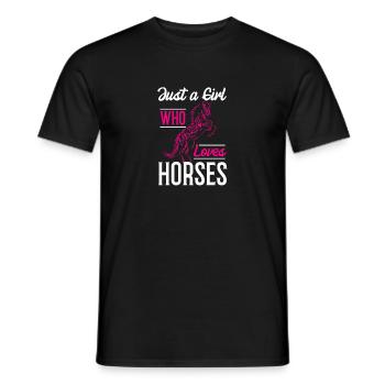 Juste une fille qui aime les chevaux - T-shirt homme - noir - Devant - AI Model Male 178 light (178cm)