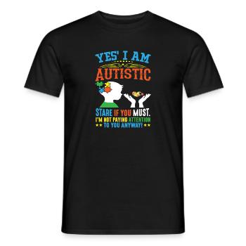 Ja ich bin autistisch - Männer T-Shirt - Schwarz - Vorne - AI Model Male 178 light (178cm)