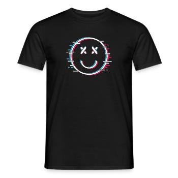Cool rave signal frequency with a smiling - Men's T-Shirt - black - Front - AI Model Male 178 light (178cm)