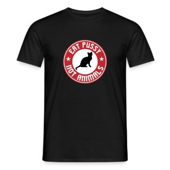 Mange la chatte pas les animaux - T-shirt homme - noir - Devant - AI Model Male 178 light (178cm)