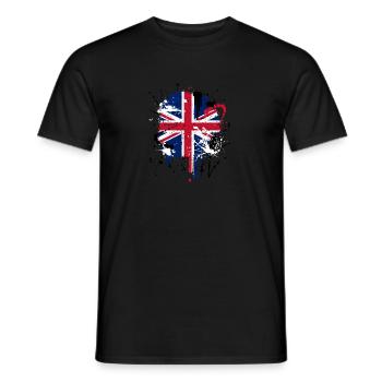 Chemise drapeau britannique Paintsplash | Grande Bretagne - T-shirt homme - noir - Devant - AI Model Male 178 light (178cm)