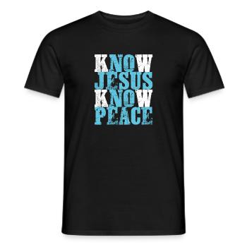 Jesus Know Peace Christian Gift Print Know - Men's T-Shirt - black - Front - AI Model Male 178 light (178cm)