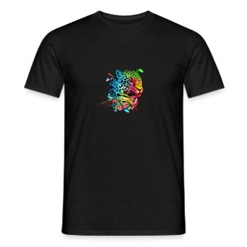Water color leopard - Men's T-Shirt - black - Front - AI Model Male 178 light (178cm)