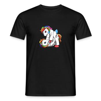 Judo and Jiu Jitsu unicorns - cute unicorns - Men's T-Shirt - black - Front - AI Model Male 178 light (178cm)