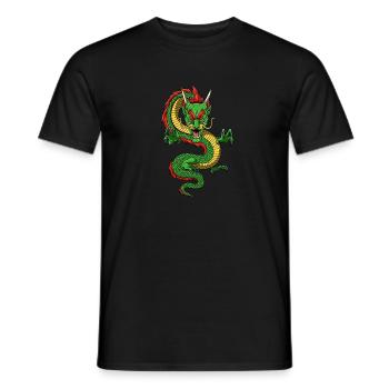 Asiatischer Drachen - Böser Chinadrache - Männer T-Shirt - Schwarz - Vorne - AI Model Male 178 light (178cm)