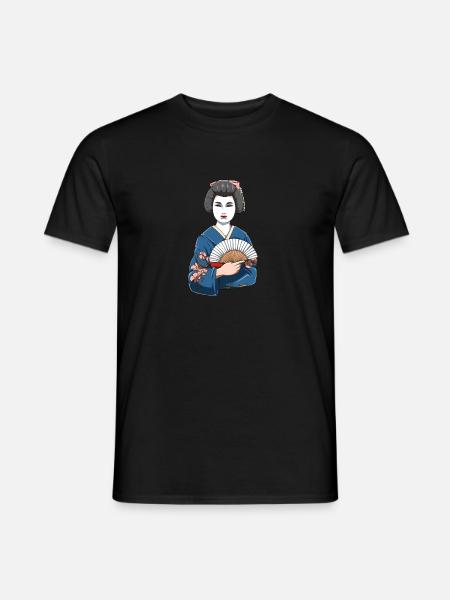 Femme geisha japonaise en provenance du Japon - T-shirt homme - noir