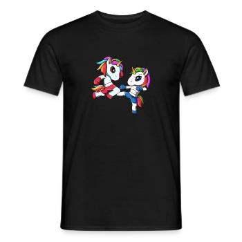 Funny Muay Thai Unicorns - Kickboxing Unicorns - Men's T-Shirt - black - Front - AI Model Male 178 light (178cm)