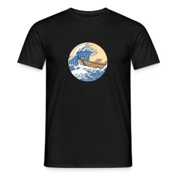 Kanagawa Big Wave Japan - Men's T-Shirt - black - Front - AI Model Male 178 light (178cm)