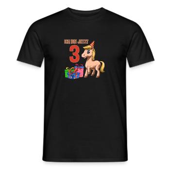 Sweet kids & horses 3rd birthday party - Men's T-Shirt - black - Front - AI Model Male 178 light (178cm)