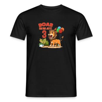 Enfants lion mignon - fête d'anniversaire de 3 ans - T-shirt homme - noir - Devant - AI Model Male 178 light (178cm)