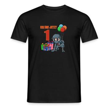 Children's ninja birthday - 1 year children's birthday - Men's T-Shirt - black - Front - AI Model Male 178 light (178cm)