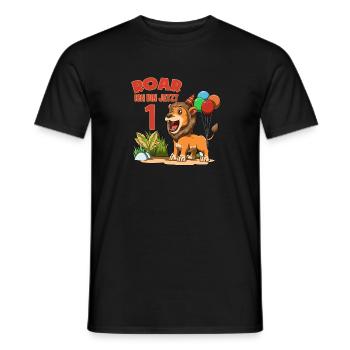 Enfants lion mignon - fête d'anniversaire d'un an - T-shirt homme - noir - Devant - AI Model Male 178 light (178cm)