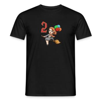 Witches and sorceress - 2 years children's birthday - Men's T-Shirt - black - Front - AI Model Male 178 light (178cm)