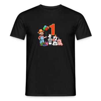 Agriculteur et animaux de ferme - 1 an pour les enfants - T-shirt homme - noir - Devant - AI Model Male 178 light (178cm)