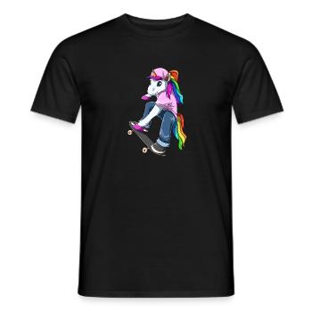 Unicorn on skateboard - unicorn skater - Men's T-Shirt - black - Front - AI Model Male 178 light (178cm)