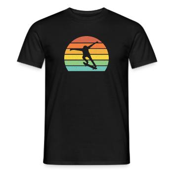 Skateboarding Retro Sonnenuntergang cool Skateboarder Geschenk - Männer T-Shirt - Schwarz - Vorne - AI Model Male 178 light (178cm)