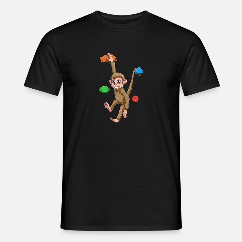 Boulder Monkey - Süßer Kletteraffe - Männer T-Shirt - Schwarz